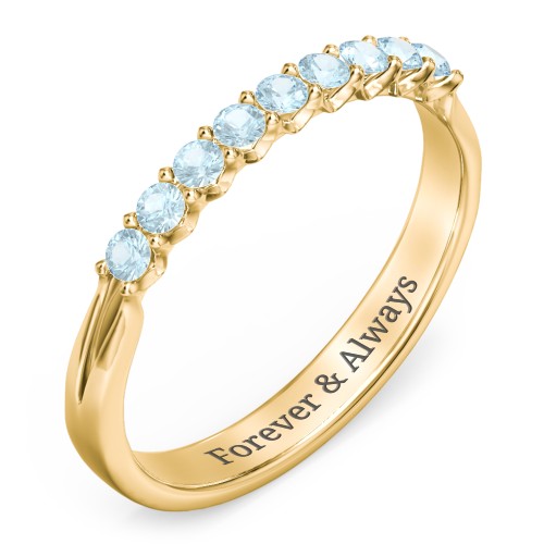 Glimmering Love Ring – 10K Yellow Gold with Blue Topaz