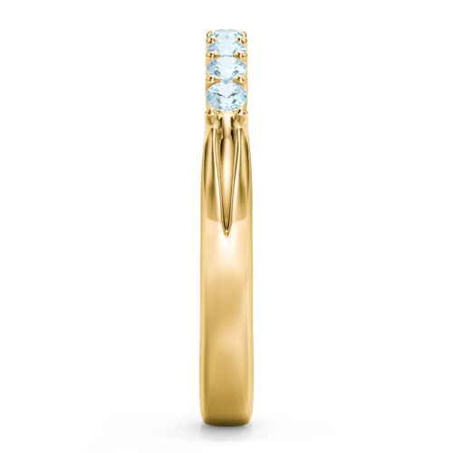Glimmering Love Ring – 10K Yellow Gold with Blue Topaz