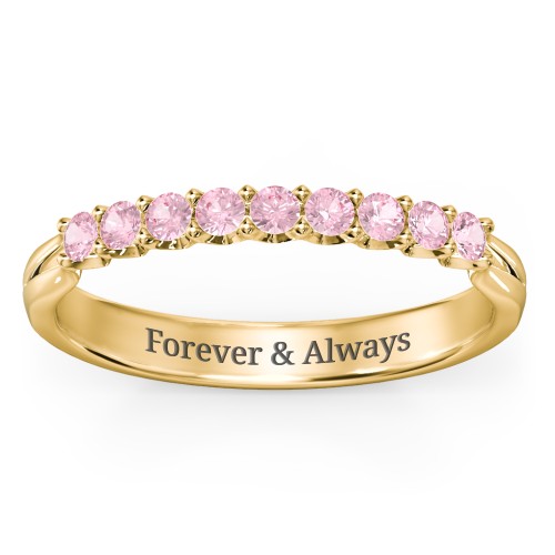 Glimmering Love Ring – 10K Yellow Gold with Pink Tourmaline