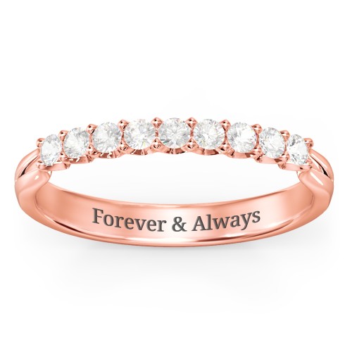 Glimmering Love Ring – 10K Rose Gold with Cubic Zirconia