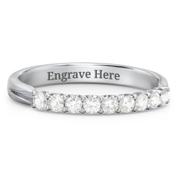Glimmering Love Ring in 10K Solid White Gold with Cubic Zirconia