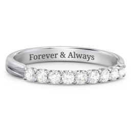 Glimmering Love Ring in 10K Solid White Gold with Cubic Zirconia