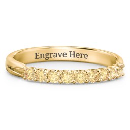 Glimmering Love Ring in 10K Solid Yellow Gold with Citrine