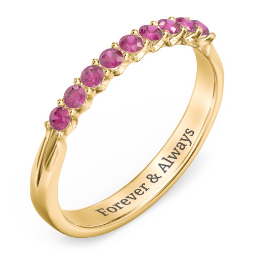 Glimmering Love Ring – 10K Yellow Gold with Ruby