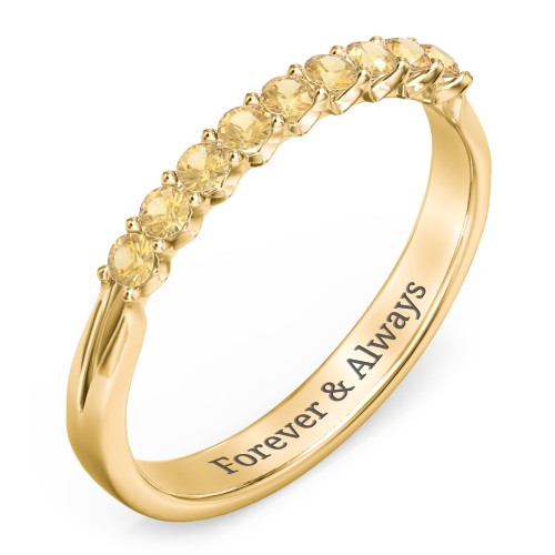 Glimmering Love Ring – 10K Yellow Gold with Citrine