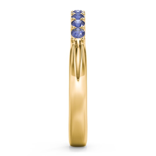 Glimmering Love Ring – 10K Yellow Gold with Blue Sapphire