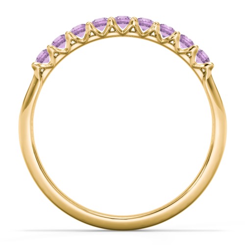 Glimmering Love Ring – 10K Yellow Gold with Amethyst