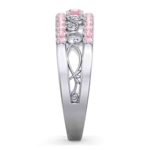 Mesmeric Love Ring – Sterling Silver with Pink Tourmaline and Fancy Pink Premium Zirconia