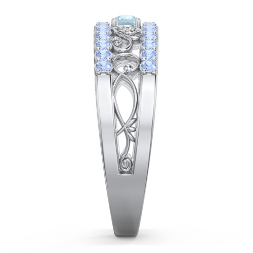 Mesmeric Love Ring – Sterling Silver with Blue Topaz and Fancy Blue Premium Zirconia