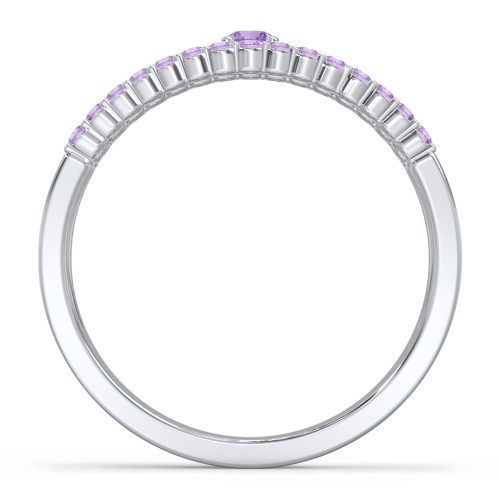Mesmeric Love Ring – Sterling Silver with Amethyst and Amethyst Premium Zirconia