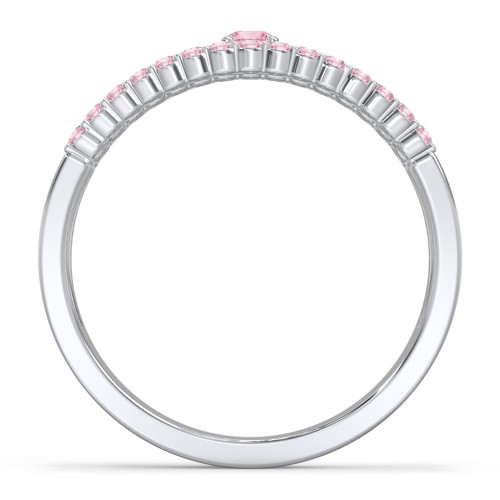 Mesmeric Love Ring – Sterling Silver with Pink Tourmaline and Fancy Pink Premium Zirconia