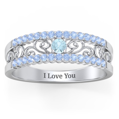 Mesmeric Love Ring – Sterling Silver with Blue Topaz and Fancy Blue Premium Zirconia