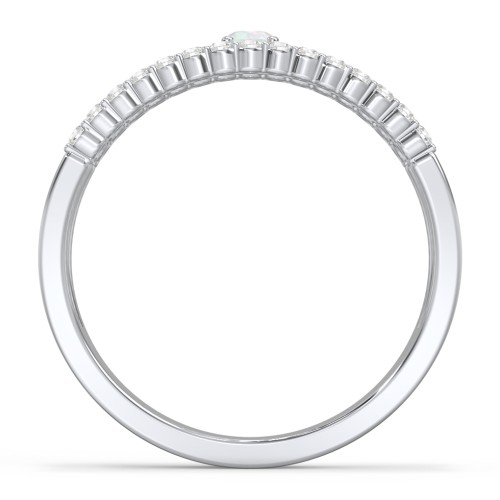 Mesmeric Love Ring – Sterling Silver with Opal and White Premium Zirconia