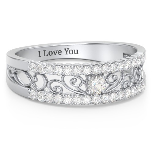 Mesmeric Love Ring – Sterling Silver with Cubic Zirconia and White Premium Zirconia
