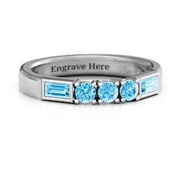 Charmed by Love Ring in 925 Sterling Silver with Blue Topaz