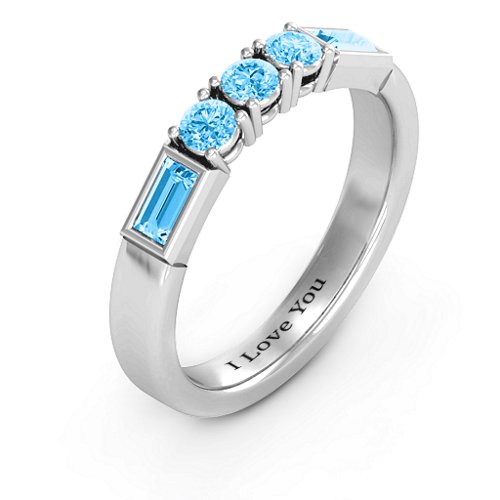 Charmed by Love Ring – Sterling Silver with Blue Topaz