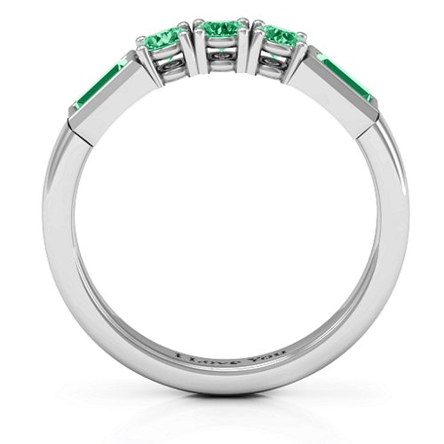 Charmed by Love Ring – Sterling Silver with Emerald