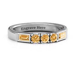 Charmed by Love Ring in 925 Sterling Silver with Citrine