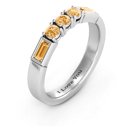 Charmed by Love Ring – Sterling Silver with Citrine