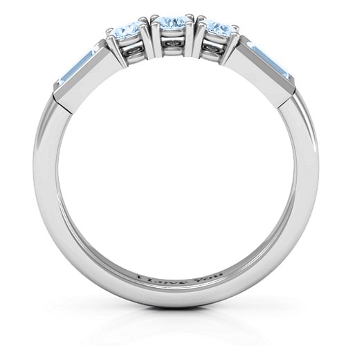 Charmed by Love Ring – Sterling Silver with Aquamarine