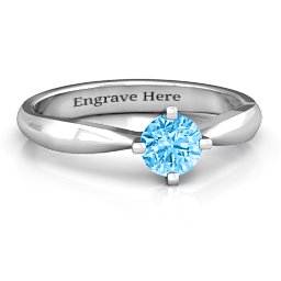 Sandra Solitaire Ring in 925 Sterling Silver with Blue Topaz