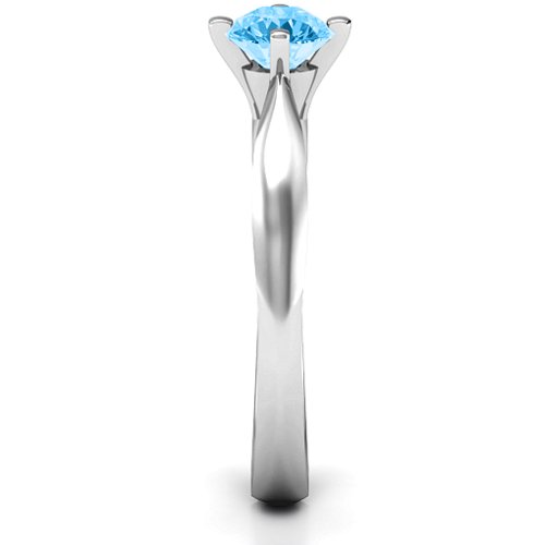 Sandra Solitaire Ring – Sterling Silver with Blue Topaz