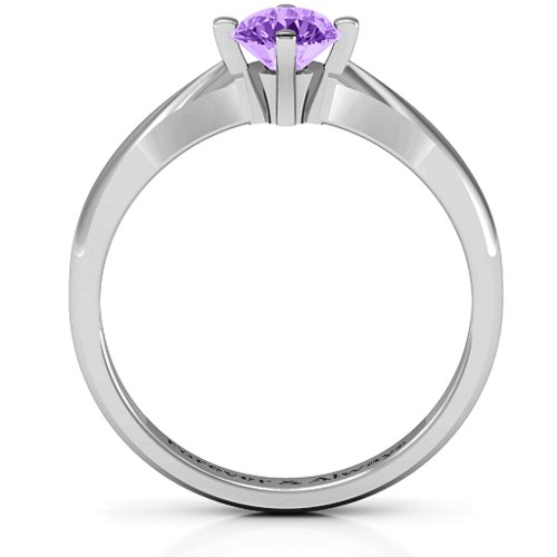Sandra Solitaire Ring – Sterling Silver with Amethyst