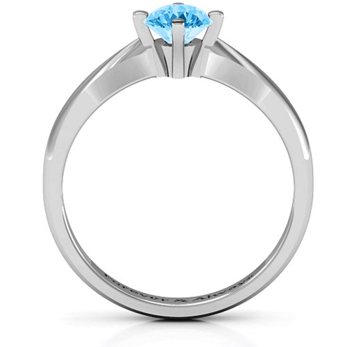 Sandra Solitaire Ring – Sterling Silver with Blue Topaz