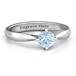 Sandra Solitaire Ring in 925 Sterling Silver with Aquamarine