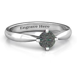 Sandra Solitaire Ring in 925 Sterling Silver with Alexandrite