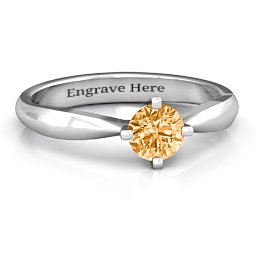 Sandra Solitaire Ring in 925 Sterling Silver with Citrine