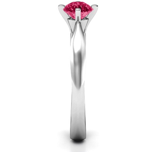 Sandra Solitaire Ring – Sterling Silver with Ruby
