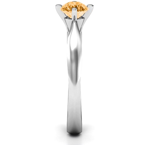 Sandra Solitaire Ring – Sterling Silver with Citrine