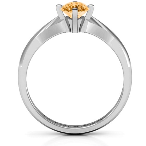 Sandra Solitaire Ring – Sterling Silver with Citrine