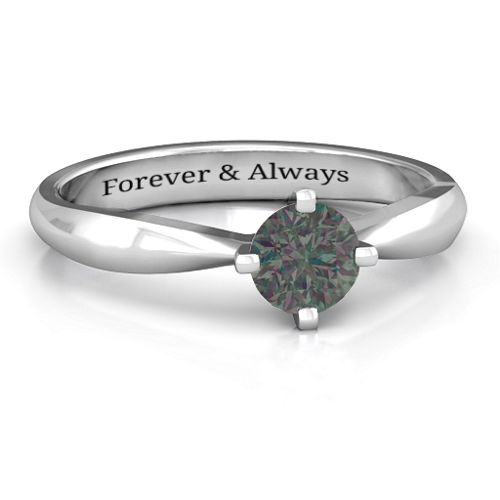 Sandra Solitaire Ring – Sterling Silver with Alexandrite