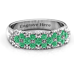 Loving in Colour Ring in 925 Sterling Silver with Emerald