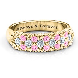 Loving in Colour Ring in 10K Solid Yellow Gold with Cubic Zirconia and Pink Tourmaline
