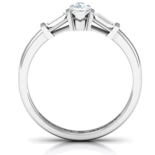 Marquise Cut Love Ring – Sterling Silver with Cubic Zirconia and White Sapphire