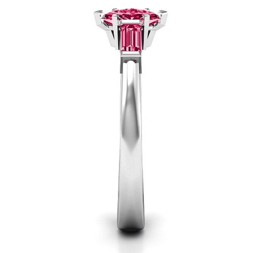 Marquise Cut Love Ring – Sterling Silver with Ruby