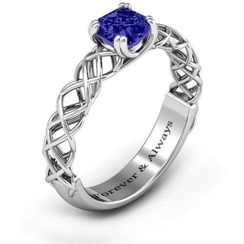 Tangled in Love Ring – Sterling Silver with Blue Sapphire