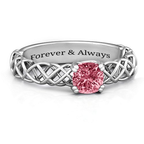Tangled in Love Ring – Sterling Silver with Red Premium Zirconia