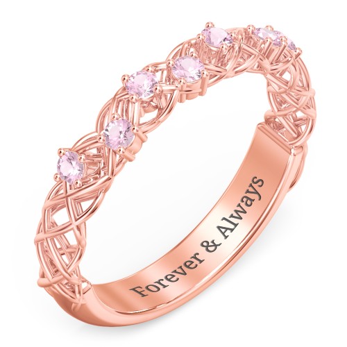 Stones Woven in Love Ring