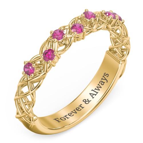 Stones Woven in Love Ring