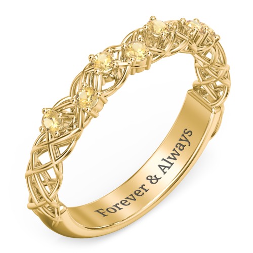 Stones Woven in Love Ring