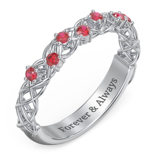 Stones Woven in Love Ring