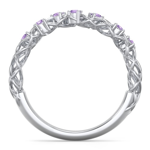 Stones Woven in Love Ring – Sterling Silver with Amethyst