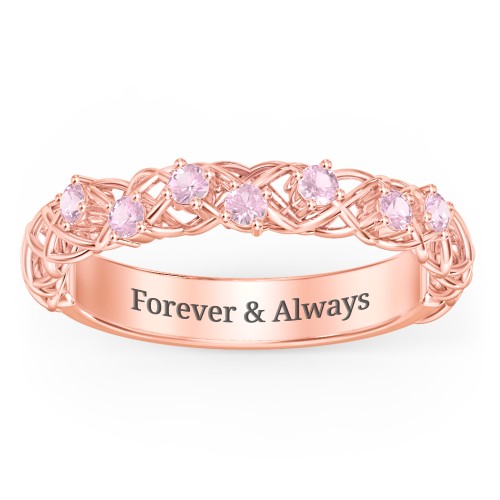 Stones Woven in Love Ring