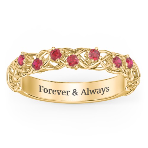 Stones Woven in Love Ring