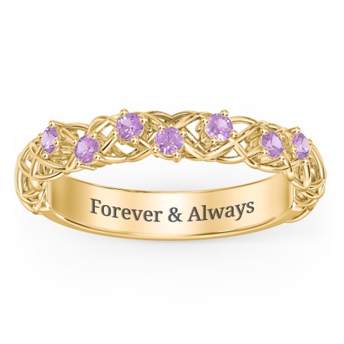 Stones Woven in Love Ring