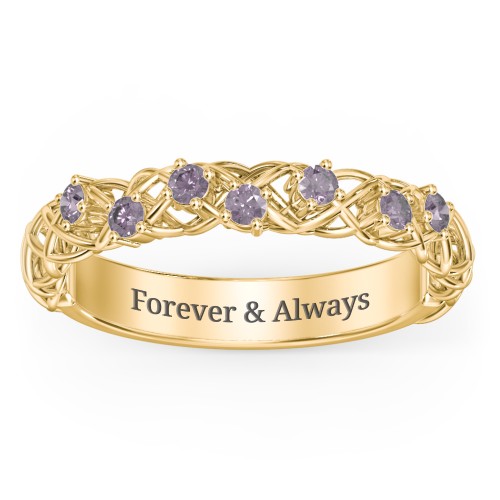 Stones Woven in Love Ring